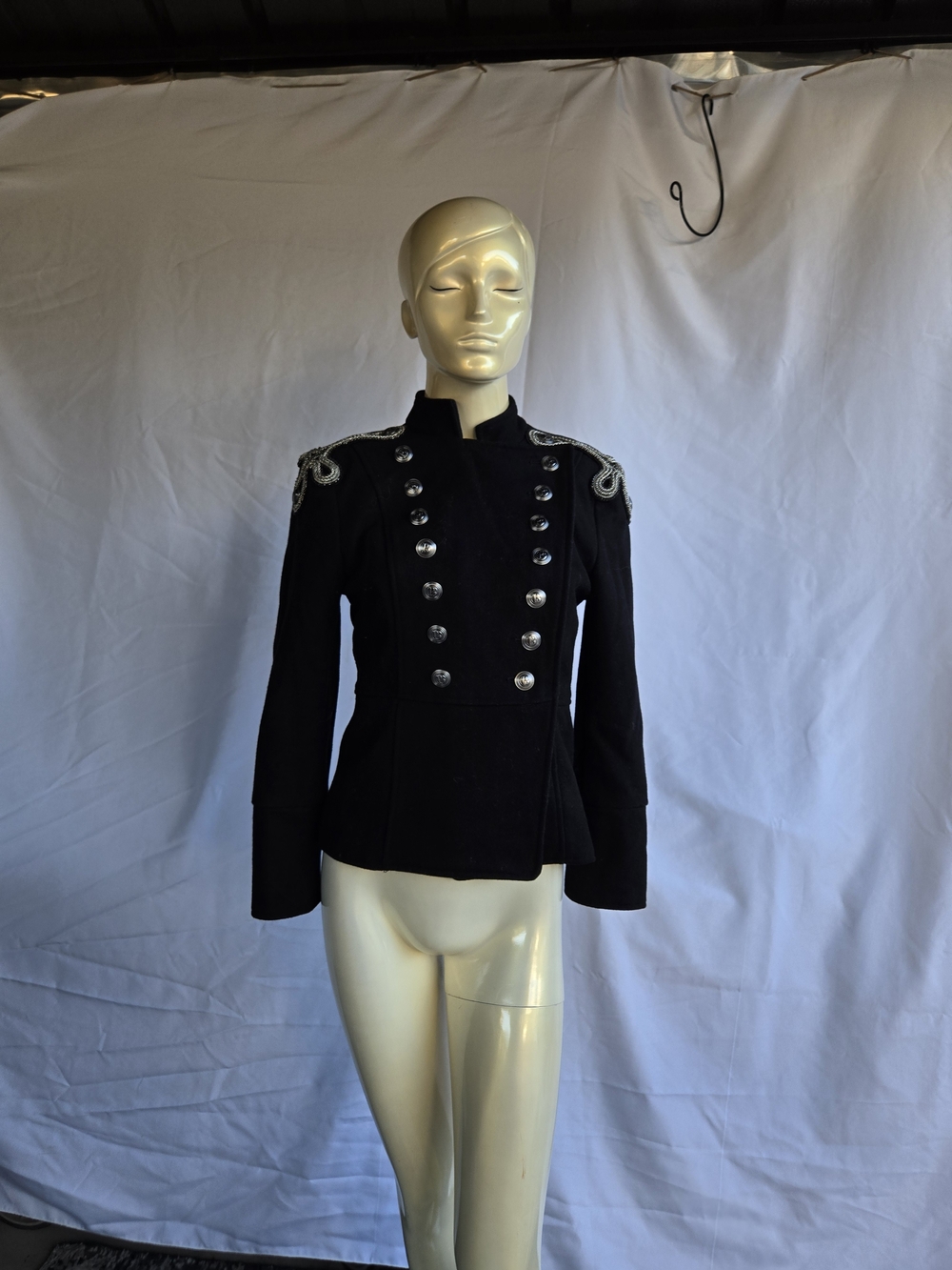 Balmain Womens Black Military-Style Button Jacket